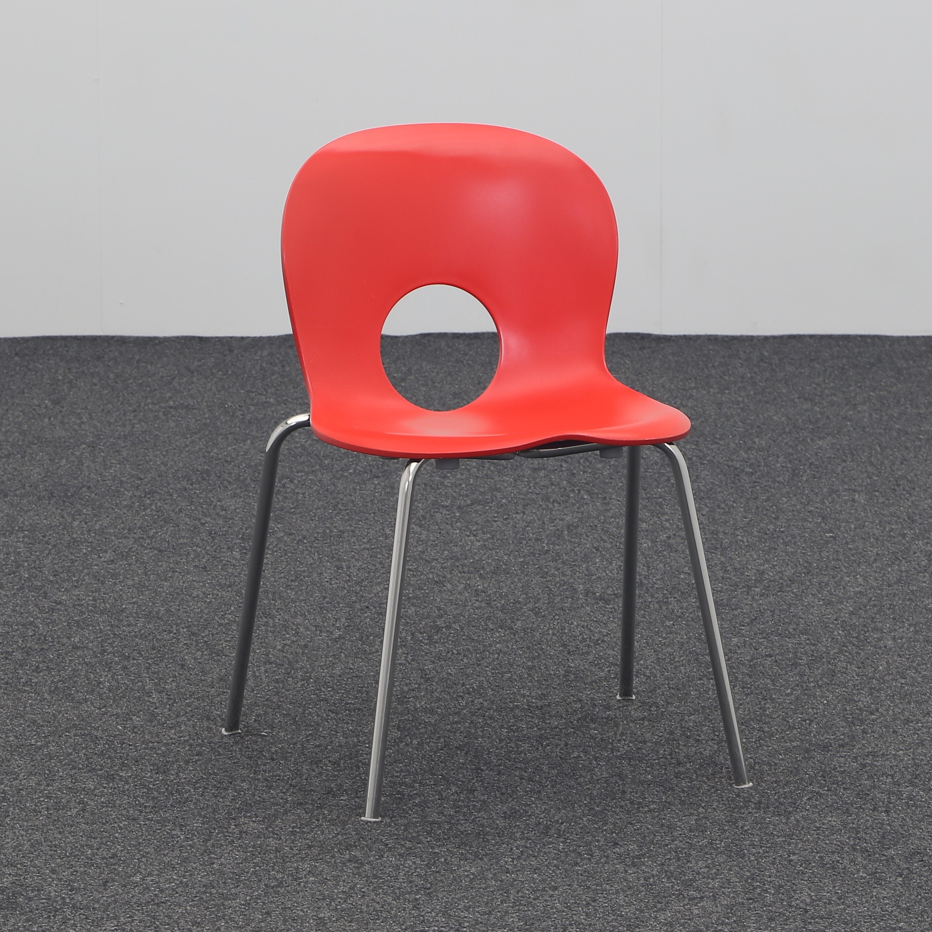 Bistro stacking chairs Rexite Olivia (Red, Normal used, Plastic glides)