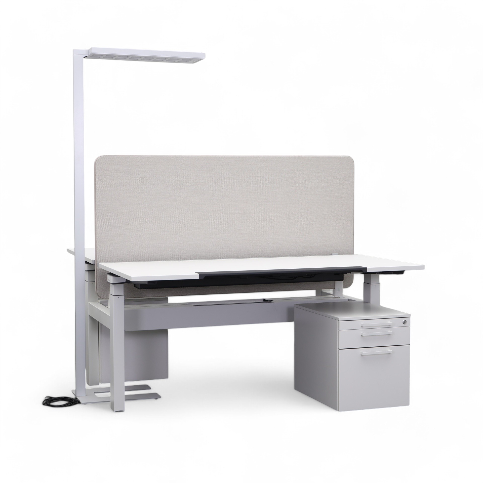 Poste de travail complet Steelcase Ology (Blanc, Bon, 160x169, Blanc)