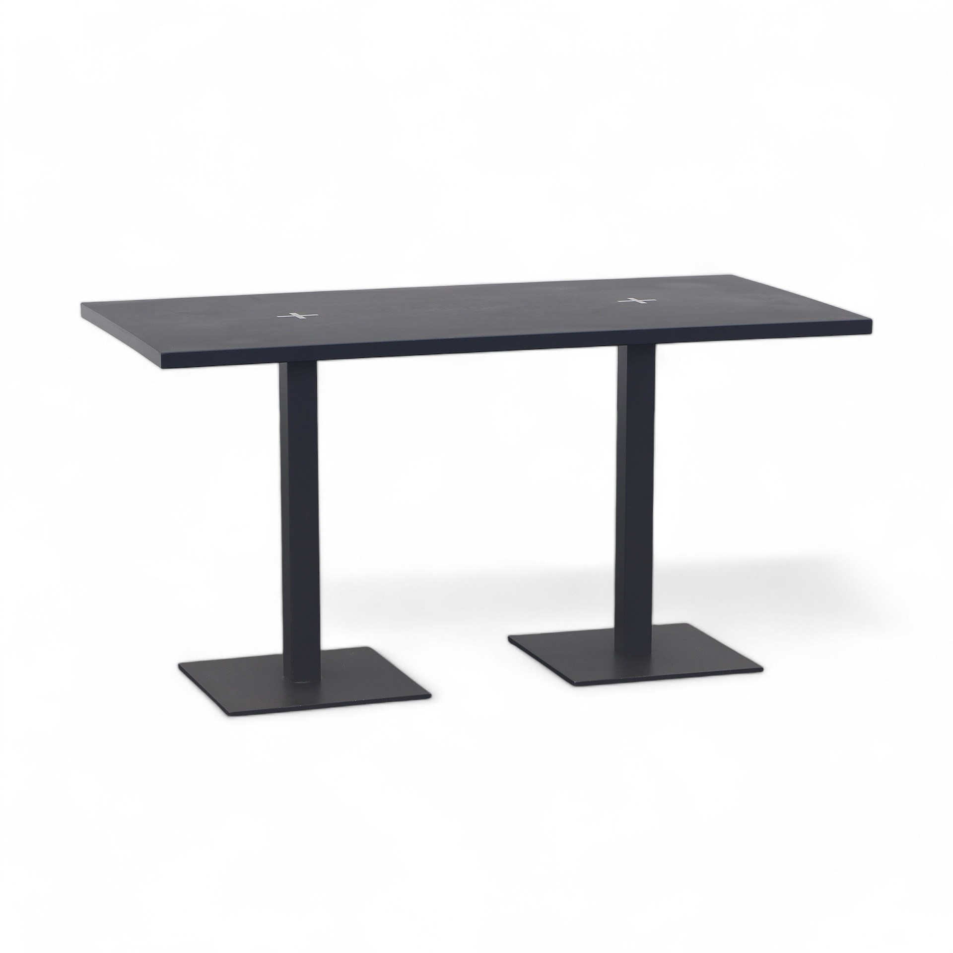 Bistro table linoleum black (Black, Normal used, 140x70, Anthracite)