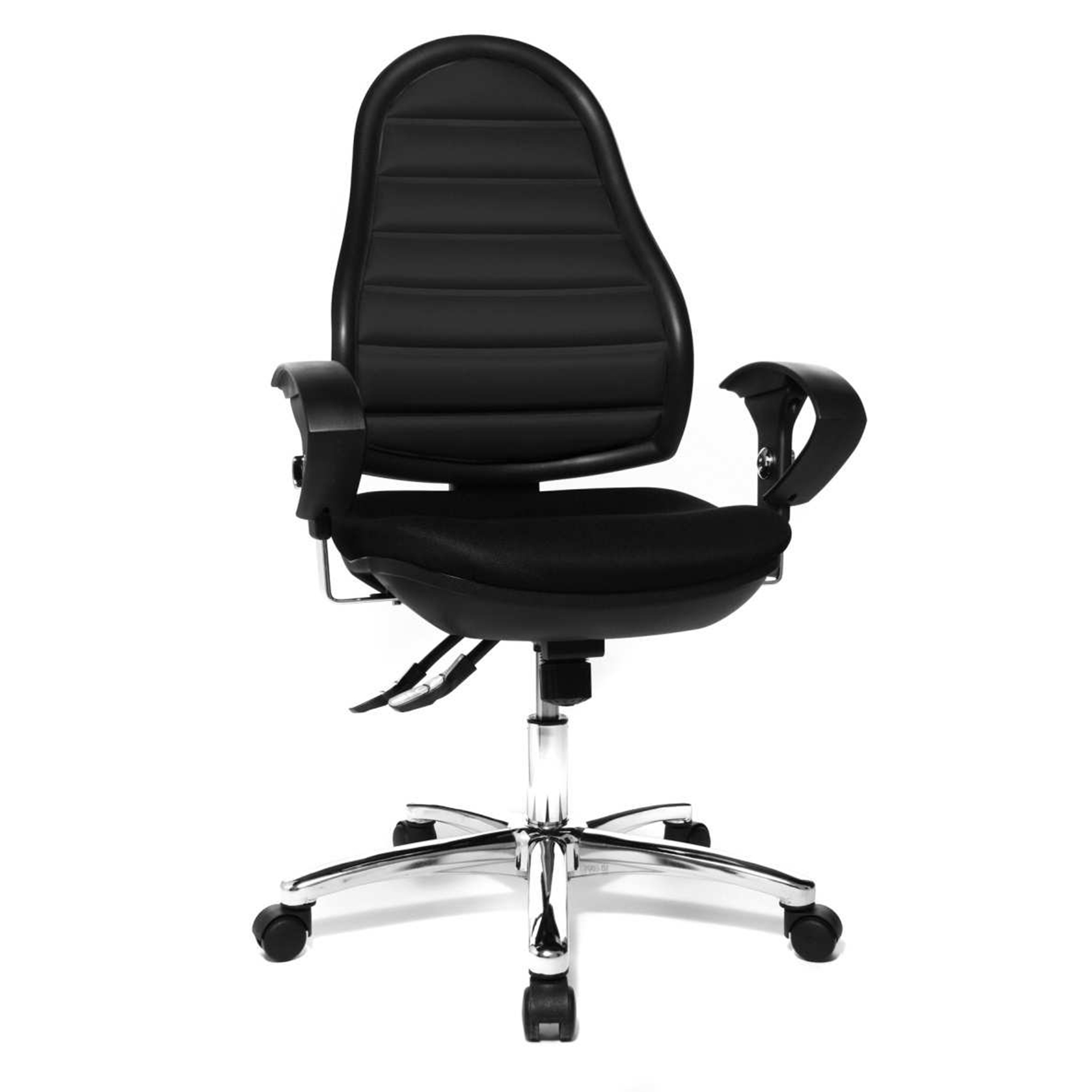 Chaise de bureau pivotante Topstar Flex Point SY Deluxe noir (Noir, Nouveau, Rouleaux de moquette, 2D Accoudoirs)