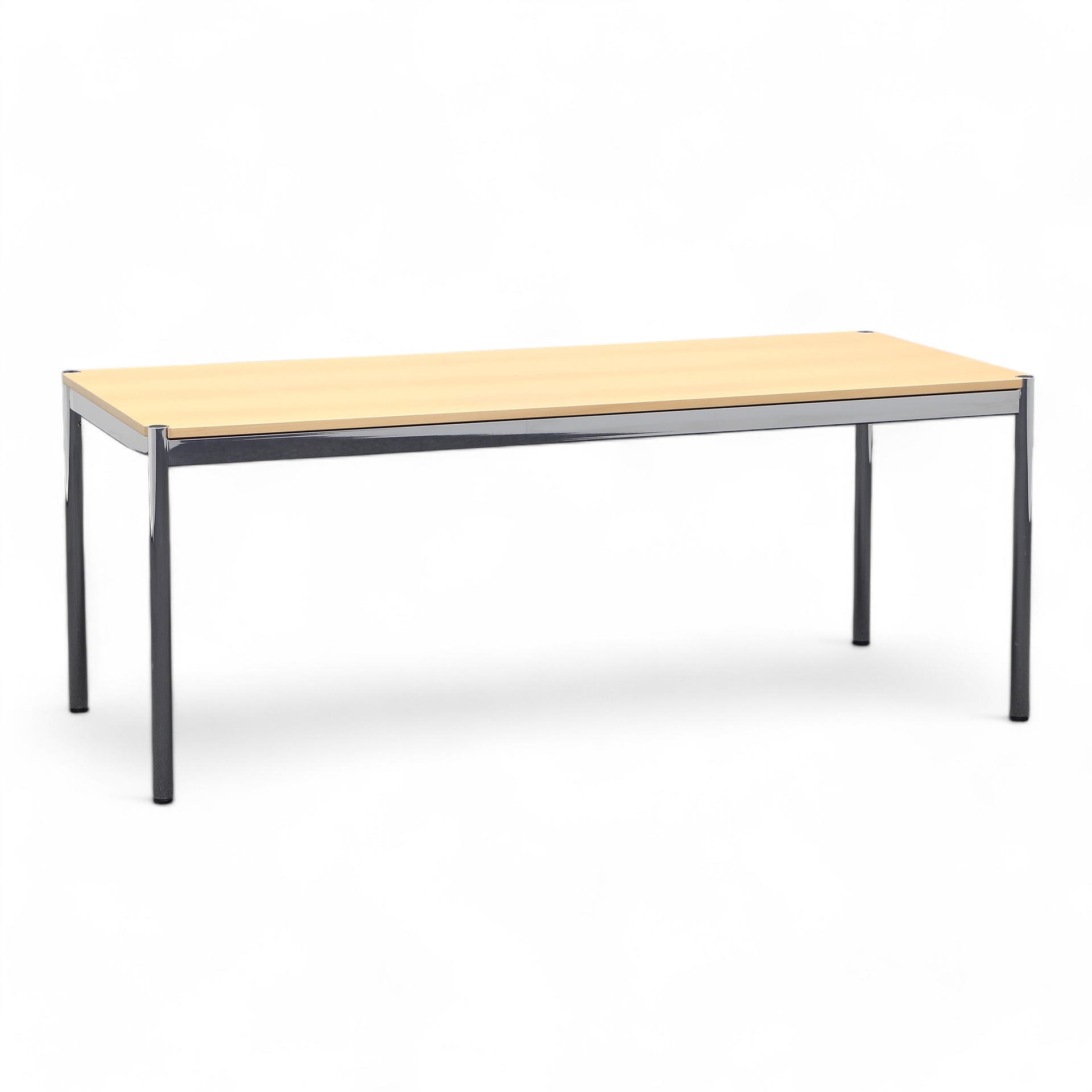 Table USM Haller (Hêtre, Normalement utilisé, 175x75, Chromé, Chromé)