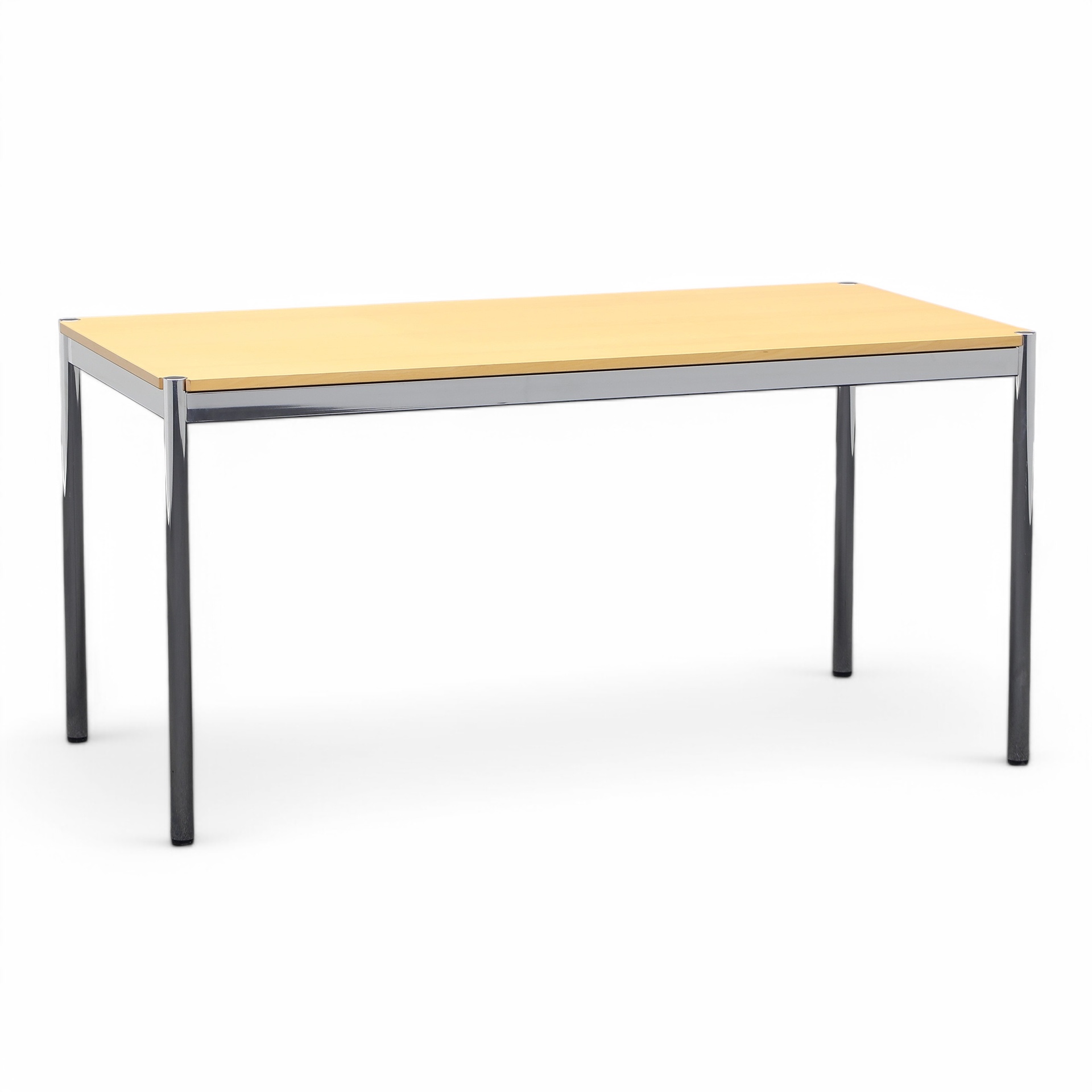 Designtisch USM Haller (Buche, Normal Gebraucht, 150x75, Verchromt, Verchromt)