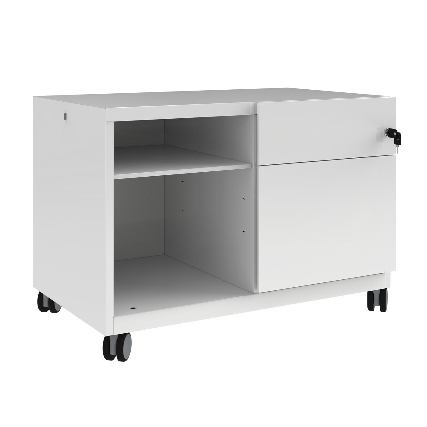 Bureau Caddys Note Bisley (Blanc, Nouveau, Avec clé)