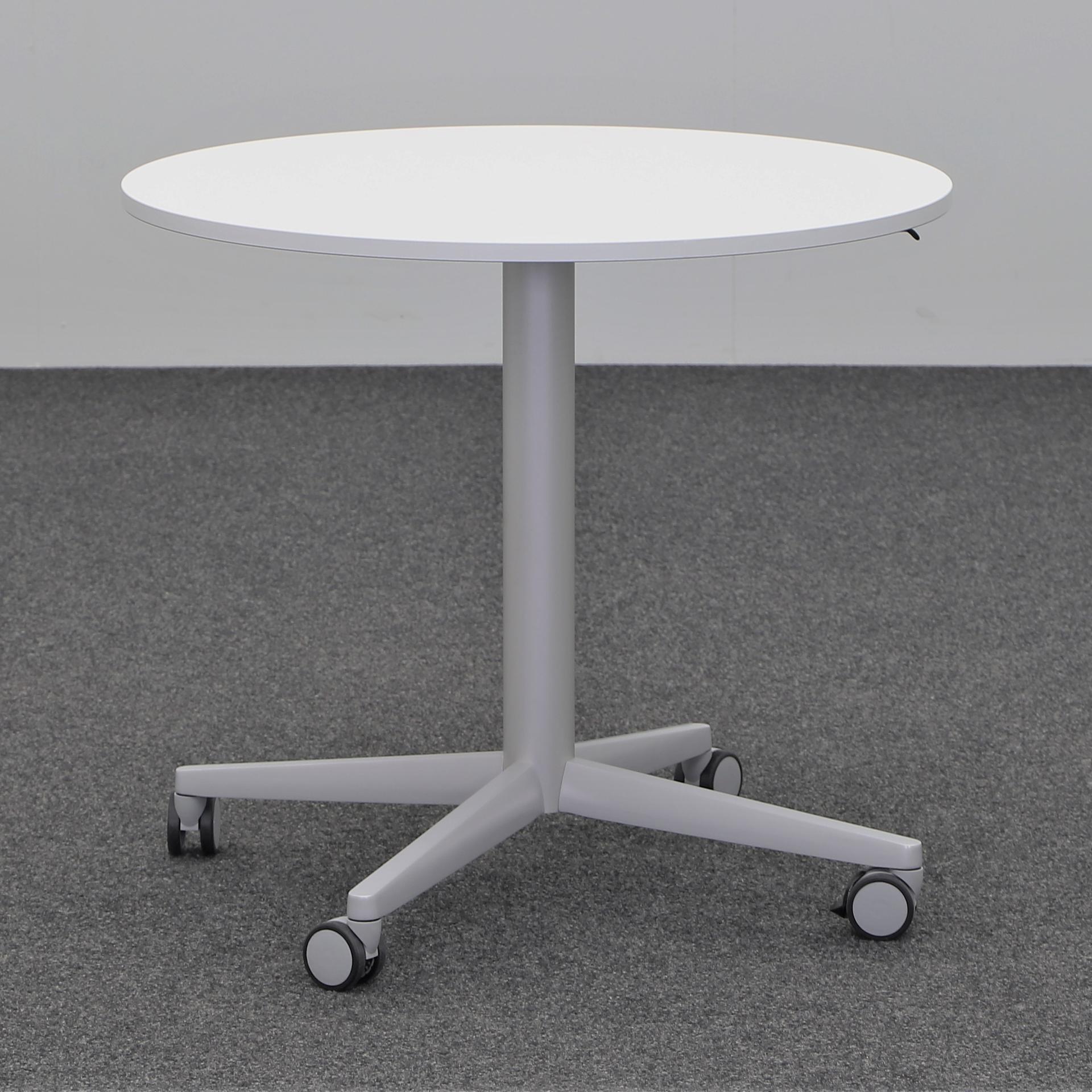 Table de réunion réglable en hauteur Tradingzone Smartline (Gris clair, Nouveau, 80x80, Gris argenté, Gris argenté)