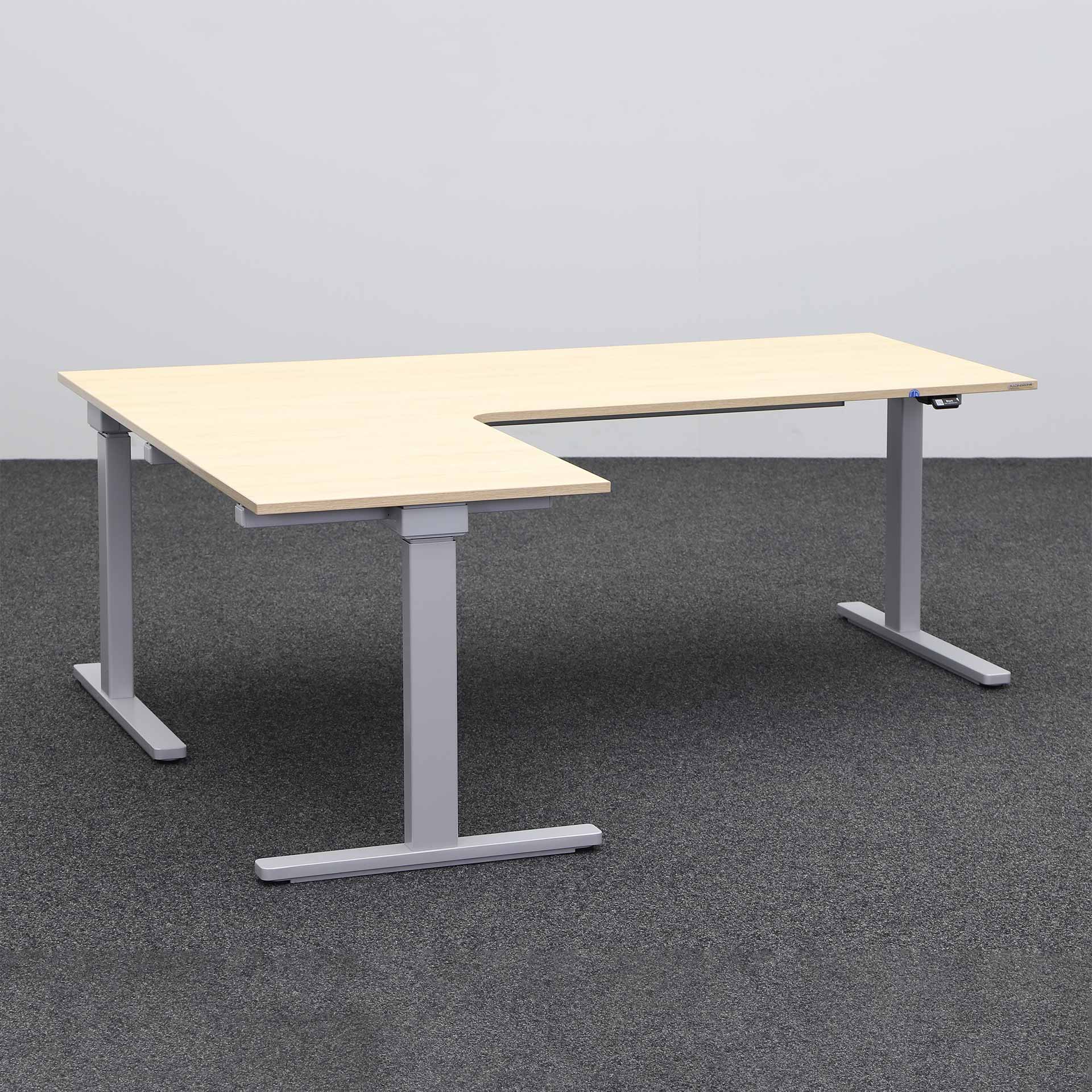 Table d'angle assis/debout Tradingzone Smartline côté court à gauche (Chêne, Nouveau, 180x160, Gris argenté, Gris argenté)