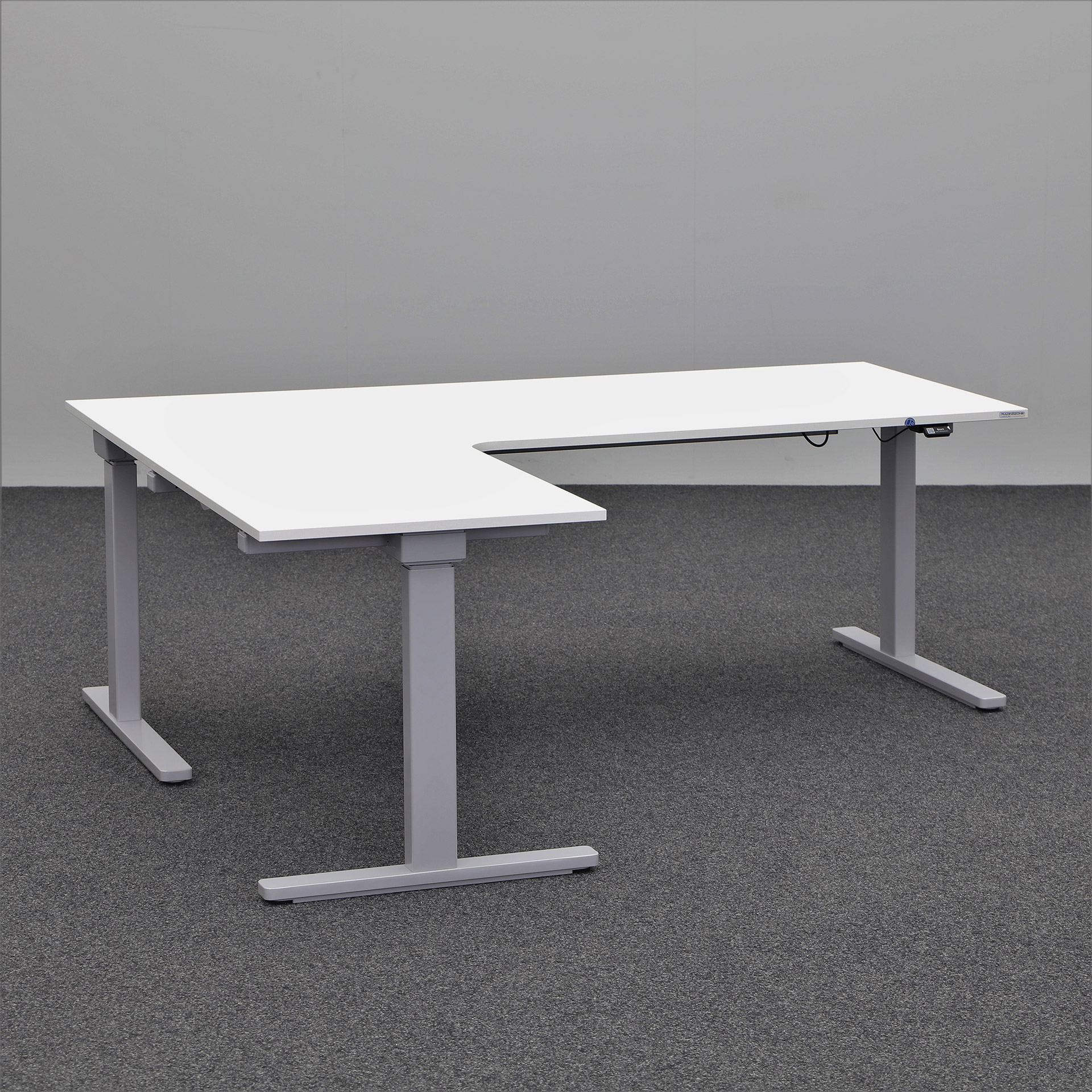 Table d'angle assis/debout Tradingzone Smartline côté court à gauche (Gris clair, Nouveau, 180x160, Gris argenté, Gris argenté)