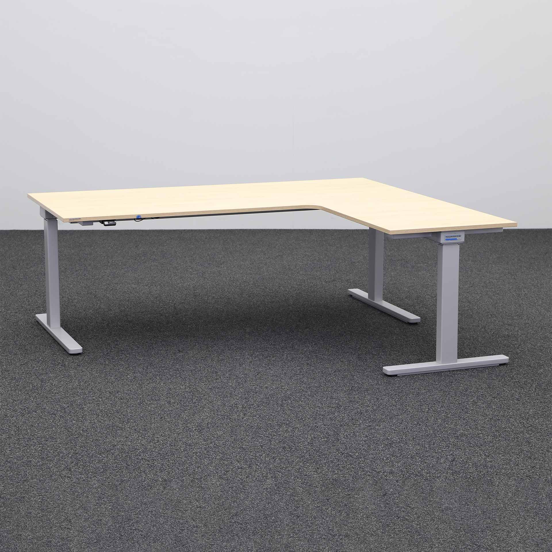 Table d'angle assis/debout Tradingzone Smartline côté court à droite (Chêne, Nouveau, 180x160, Gris argenté, Gris argenté)