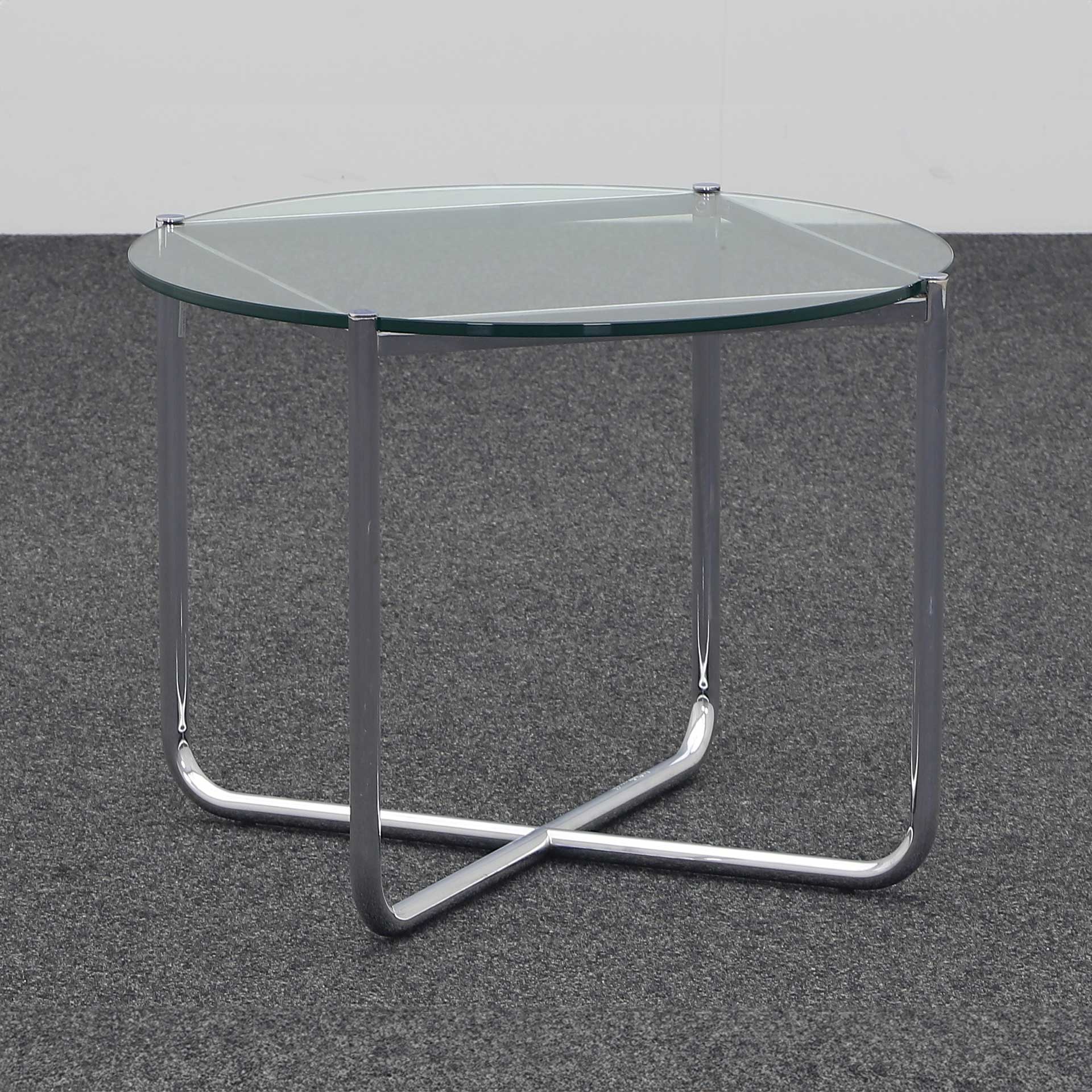 Tables d'appoint Knoll (Transparent, Normalement utilisé, 70x70, Chromé)