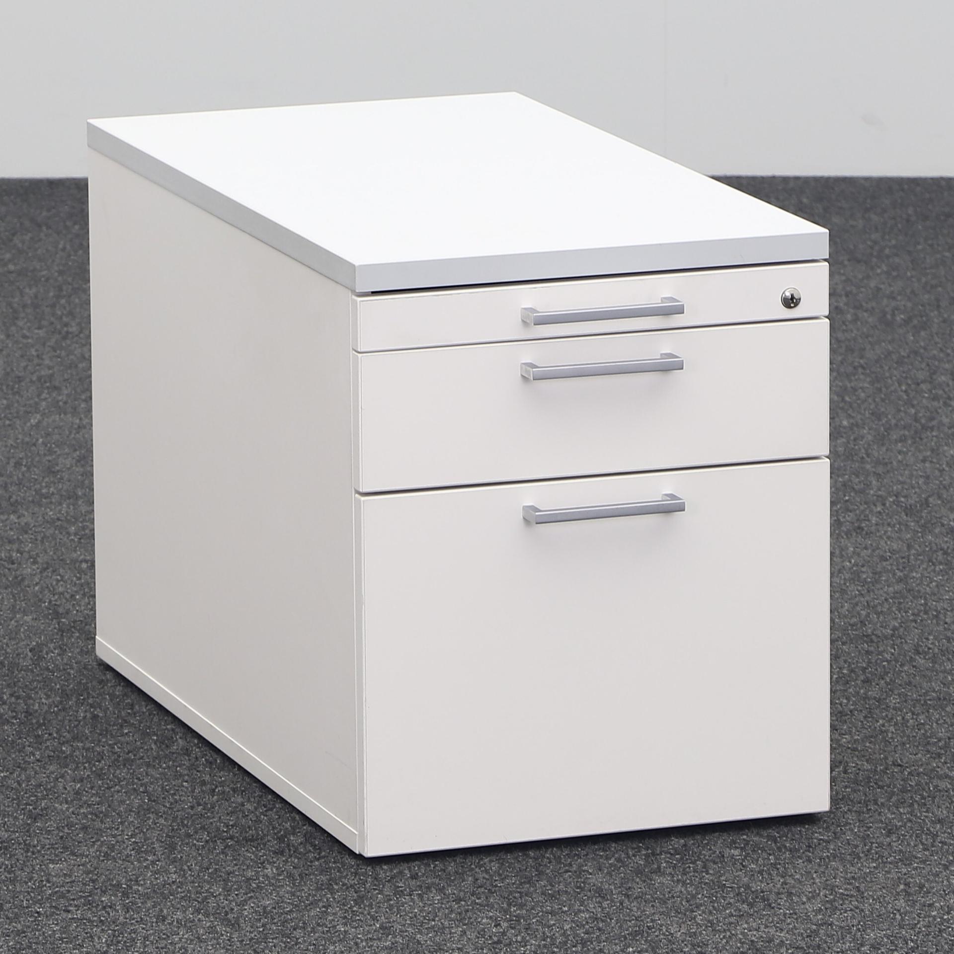 Floor standing container Haworth HC1 (White, Normal used, With key, Hanging file)